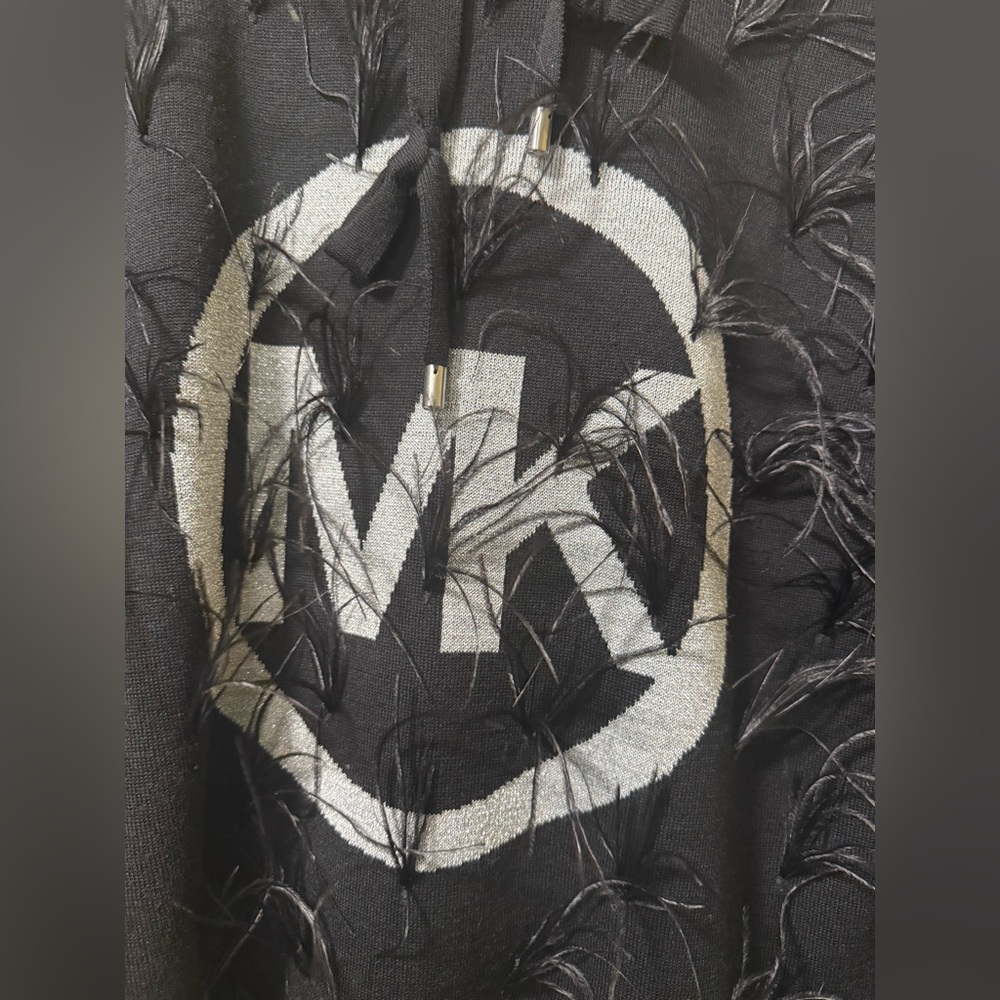 Michael Kors Black Hoodie with Feather Accents